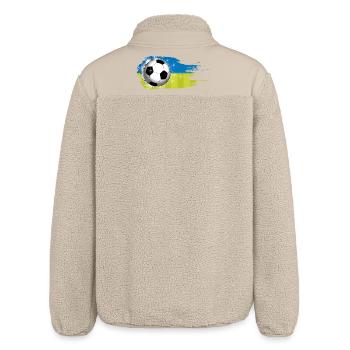 Fußball - blau grün - Pinselstrich Design  - Relaxed Fit Unisex Sherpajacke von Stanley/Stella - Beige - Hinten