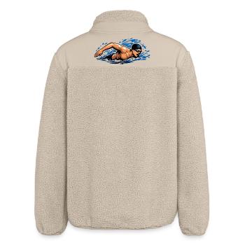 Freistil Schwimmer Dynamisches Wasser - Relaxed Fit Unisex Sherpajacke von Stanley/Stella - Beige - Hinten