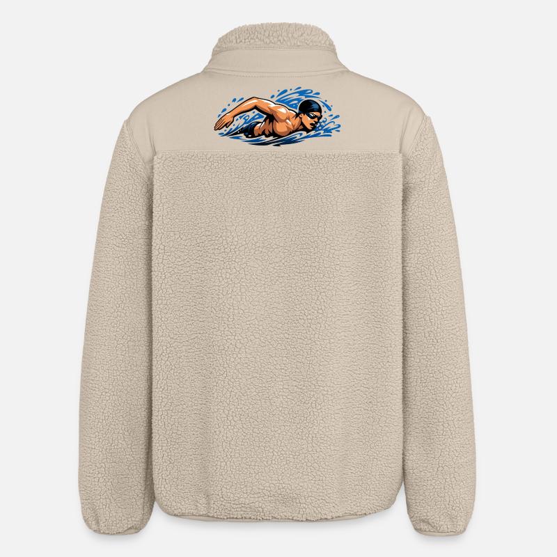 Freistil Schwimmer Dynamisches Wasser - Relaxed Fit Unisex Sherpajacke von Stanley/Stella - Beige