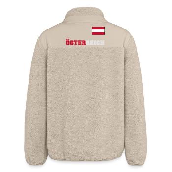 ÖSTERREICH Trikot Look - Flagge Fahne auf Brust - Relaxed Fit Unisex Sherpajacke von Stanley/Stella - Beige - Hinten