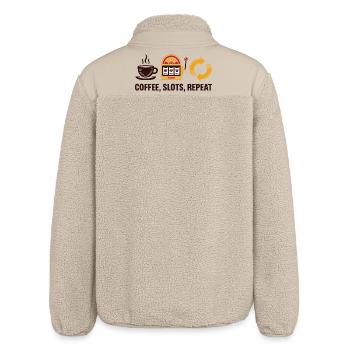 Coffee Slots Repeat Casino Gambling - Relaxed Fit Unisex Sherpa Jacket by Stanley/Stella - beige - Back
