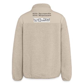 Minimalist Laundry Instruction Illustration - Relaxed Fit Unisex Sherpajacke von Stanley/Stella - Beige - Hinten