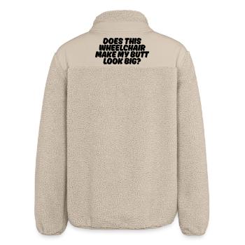 Macht mich dieser Rollstuhl dick? # - Relaxed Fit Unisex Sherpajacke von Stanley/Stella - Beige - Hinten