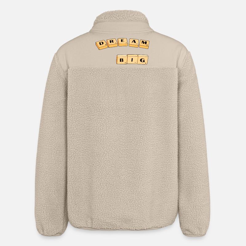 Dream Big Block Typography - Relaxed Fit Unisex Sherpa Jacket by Stanley/Stella - beige