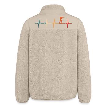 Biathlon heartbeat biathlete ski - Relaxed Fit Unisex Sherpa Jacket by Stanley/Stella - beige - Back