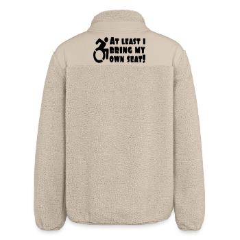 At least I bring my own wheelchair # - Relaxed Fit Unisex Sherpa Jacket by Stanley/Stella - beige - Back