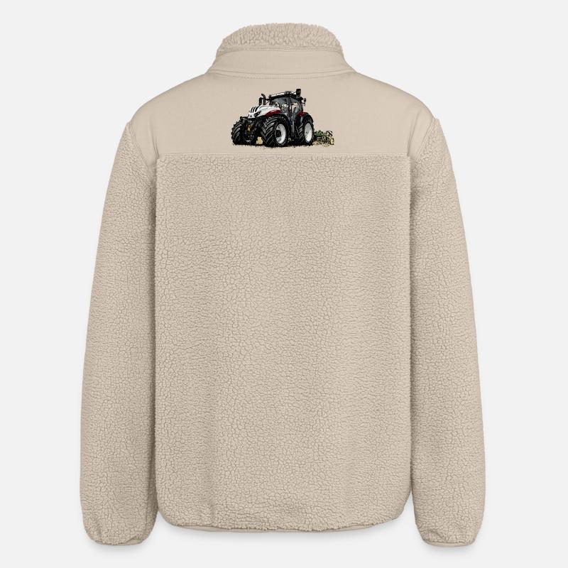 Traktor Steyr 6145 bei der Arbeit - Relaxed Fit Unisex Sherpajacke von Stanley/Stella - Beige