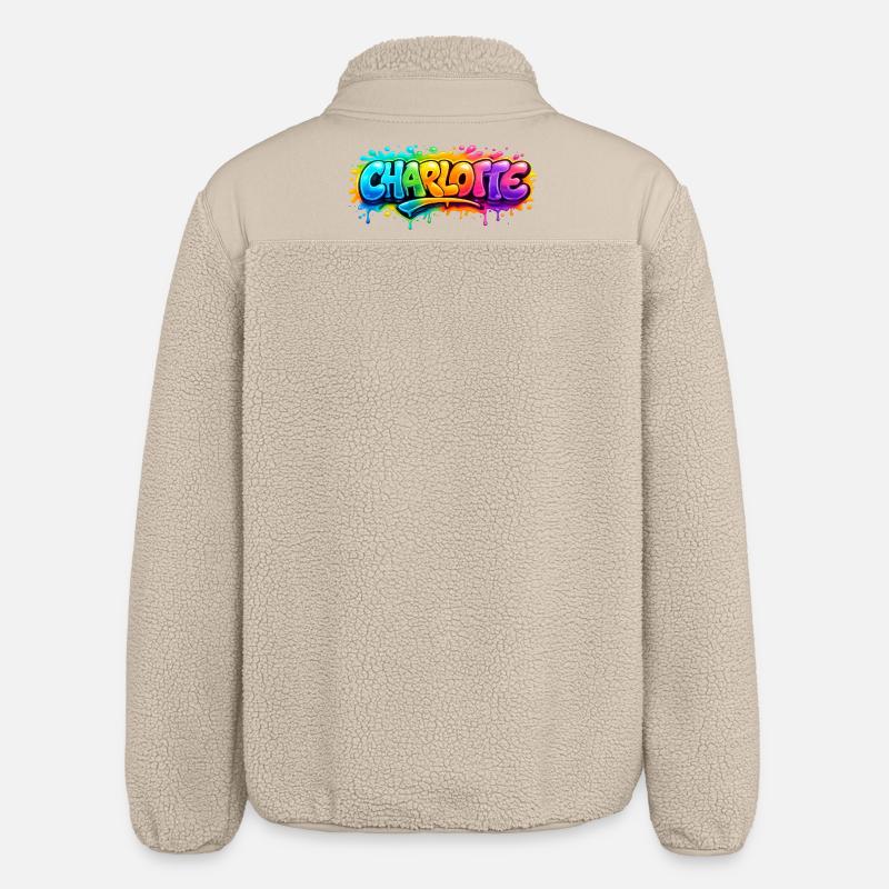 Graffiti  Charlotte Prénom cadeau idéal imprimable - Veste sherpa unisexe coupe décontractée Stanley/Stella - beige