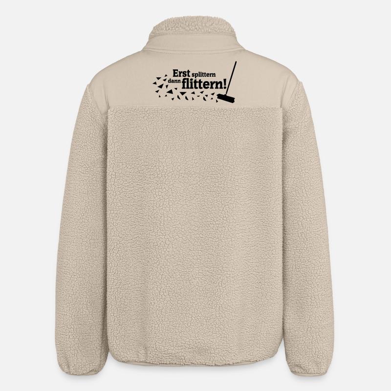 Polterabend Spruch - Relaxed Fit Unisex Sherpajacke von Stanley/Stella - Beige