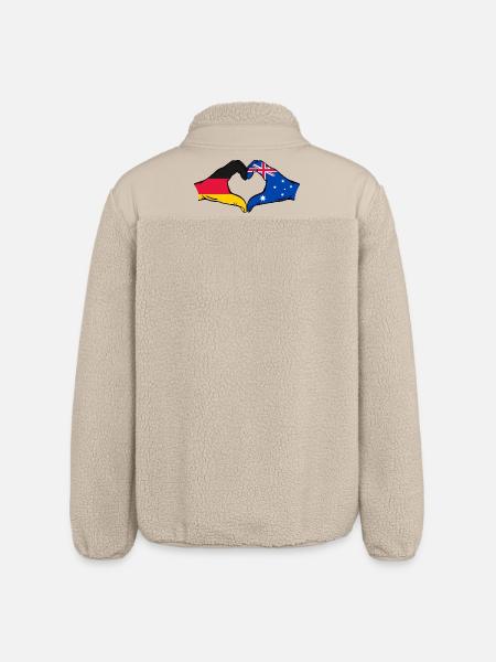Germany Australia Flag Heart Shape - Relaxed Fit Unisex Sherpa Jacket by Stanley/Stella - beige