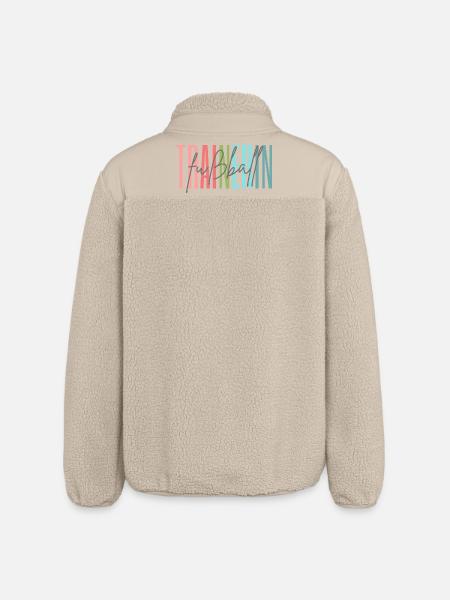 Trainerin Fußball Fußballtrainerin Geschenk - Relaxed Fit Unisex Sherpajacke von Stanley/Stella - Beige