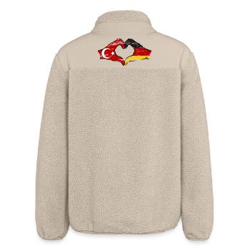 Türkei Deutschland Hände Herzform used - Relaxed Fit Unisex Sherpajacke von Stanley/Stella - Beige - Hinten