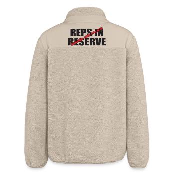 Reps_in_Reserve_Schwer_und_falsch_bodybuilding_ - Relaxed Fit Unisex Sherpajacke von Stanley/Stella - Beige - Hinten