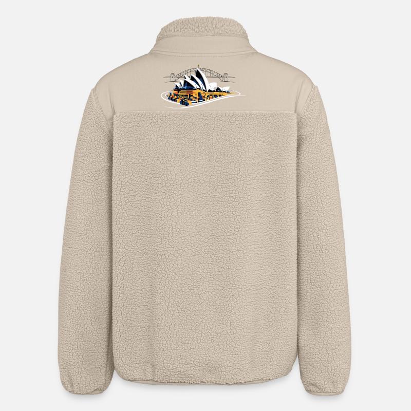 Sydney Opera Harbour Bridge - Relaxed Fit Unisex Sherpajacke von Stanley/Stella - Beige