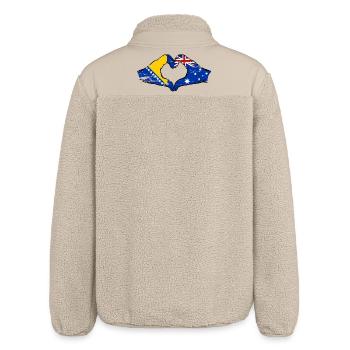 Bosnien Australien Flagge Hände Herzform used - Relaxed Fit Unisex Sherpajacke von Stanley/Stella - Beige - Hinten