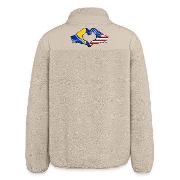 Bosnien USA Flagge Hände Herzform used - Relaxed Fit Unisex Sherpajacke von Stanley/Stella - Beige - Hinten