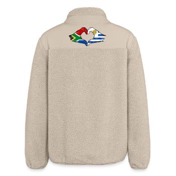 Südafrika Uruguay Flagge Hände Herzform used - Relaxed Fit Unisex Sherpajacke von Stanley/Stella - Beige - Hinten