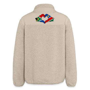South Africa Namibia Flag Heart - Relaxed Fit Unisex Sherpa Jacket by Stanley/Stella - beige - Back