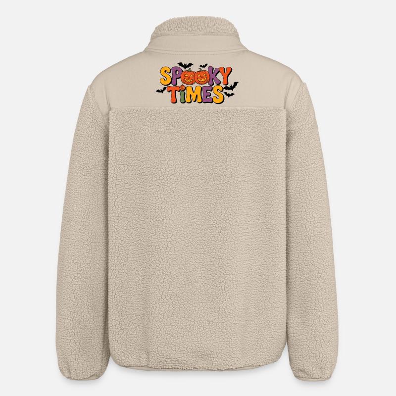 Citrouilles d’Halloween Spooky Times - Veste sherpa unisexe coupe décontractée Stanley/Stella - beige