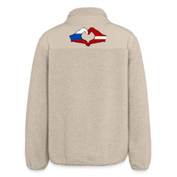 Russland_Lettland_Flagge_Hände_Herzform - Veste sherpa unisexe coupe décontractée Stanley/Stella - beige - Dos