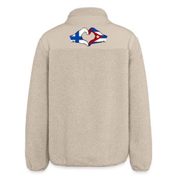 Finnland Kuba Flagge Hände Herz - Relaxed Fit Unisex Sherpajacke von Stanley/Stella - Beige - Hinten