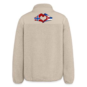 Norwegen Kuba Flagge Hände Herz - Relaxed Fit Unisex Sherpajacke von Stanley/Stella - Beige - Hinten