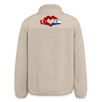 Türkei_Paraguay_Flagge_Hände_Herzform - Relaxed Fit Unisex Sherpajacke von Stanley/Stella - Beige - Hinten