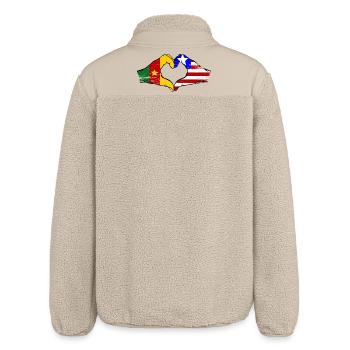 Kamerun Liberia Flagge Herz used - Relaxed Fit Unisex Sherpajacke von Stanley/Stella - Beige - Hinten