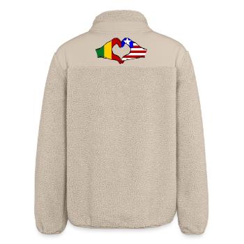 Mali_Liberia_Flagge_Haende_Herzform - Relaxed Fit Unisex Sherpajacke von Stanley/Stella - Beige - Hinten
