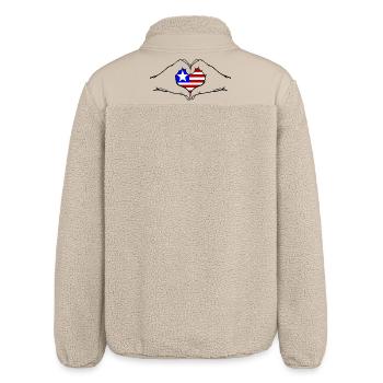 Liberia_Flagge_Haende_Herzform - Relaxed Fit Unisex Sherpajacke von Stanley/Stella - Beige - Hinten