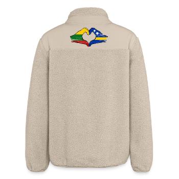 Litauen Curaçao Flagge Hände Herzform used - Relaxed Fit Unisex Sherpajacke von Stanley/Stella - Beige - Hinten