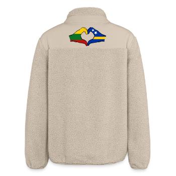 Litauen Curacao Flagge Hände Herzform - Relaxed Fit Unisex Sherpajacke von Stanley/Stella - Beige - Hinten