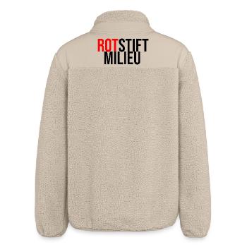 Rotstiftmillieu Lehrer - Relaxed Fit Unisex Sherpajacke von Stanley/Stella - Beige - Hinten