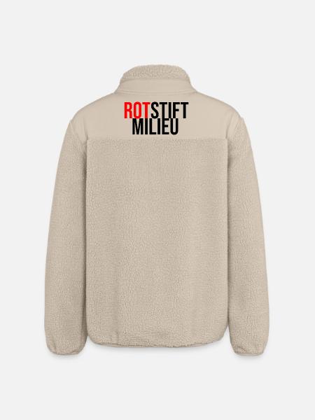 Rotstiftmillieu Lehrer - Relaxed Fit Unisex Sherpajacke von Stanley/Stella - Beige