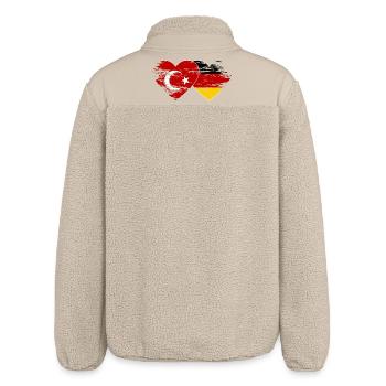 Turquie Allemagne Drapeau coeur utilisé - Veste sherpa unisexe coupe décontractée Stanley/Stella - beige - Dos