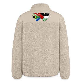 Afrique du Sud Palestine drapeau coeur utilisé - Veste sherpa unisexe coupe décontractée Stanley/Stella - beige - Dos