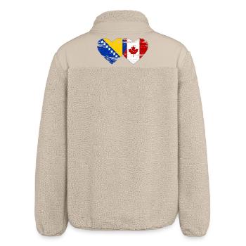 Bosnia Canada flag heart used - Relaxed Fit Unisex Sherpa Jacket by Stanley/Stella - beige - Back