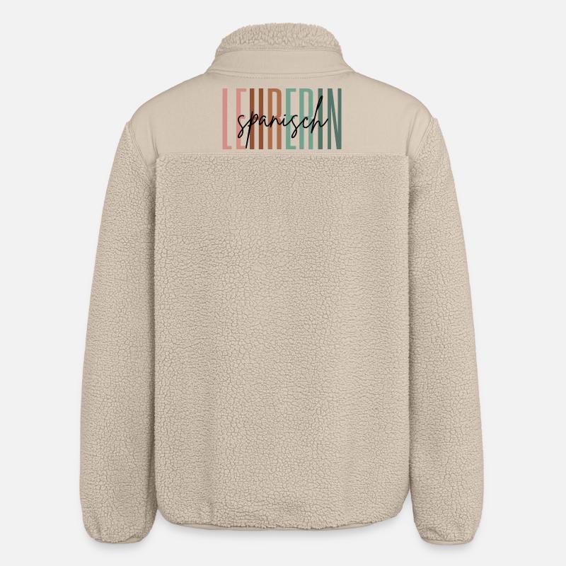 Lehrerin Spanisch Spanischlehrerin Geschenk - Relaxed Fit Unisex Sherpajacke von Stanley/Stella - Beige
