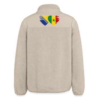Bosnien Senegal Flagge Herz - Relaxed Fit Unisex Sherpajacke von Stanley/Stella - Beige - Hinten