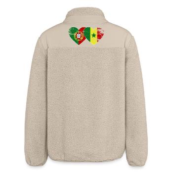 Portugal Senegal Flagge Herz - Relaxed Fit Unisex Sherpajacke von Stanley/Stella - Beige - Hinten