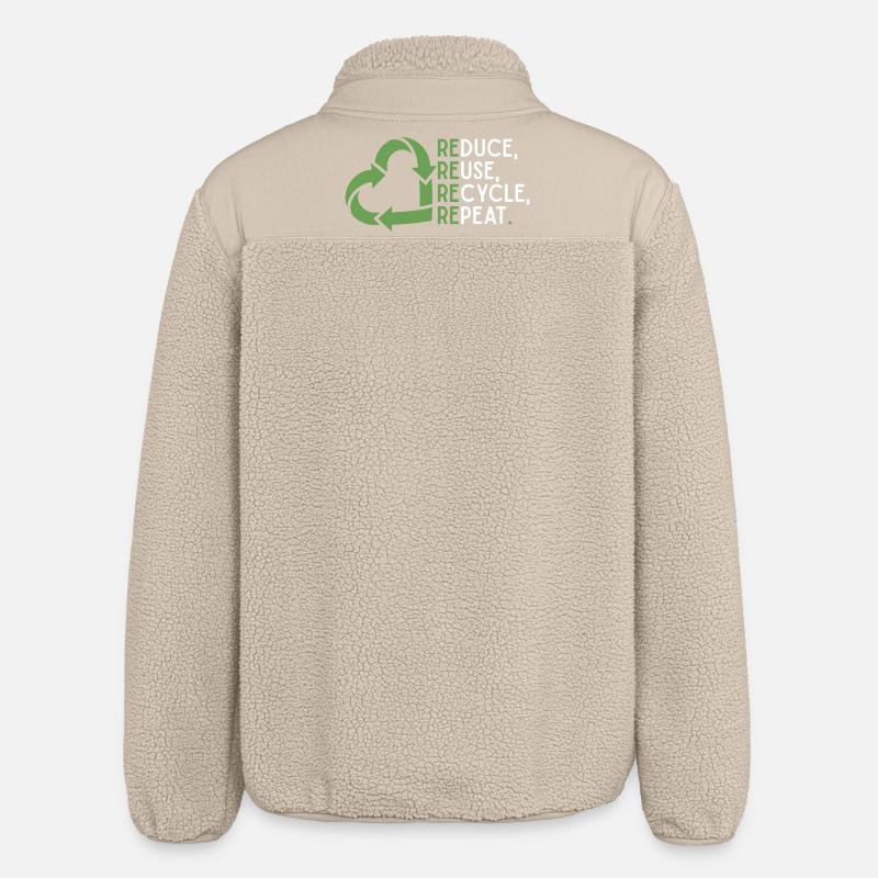 Réduire, réutiliser, recycler, répéter – Thème éco - Veste sherpa unisexe coupe décontractée Stanley/Stella - beige