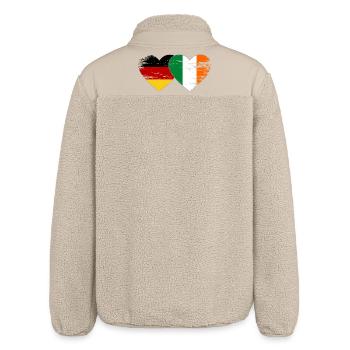 Germany Ireland Flag Heart used - Relaxed Fit Unisex Sherpa Jacket by Stanley/Stella - beige - Back