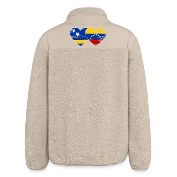 Cœur du drapeau du Venezuela de Curaçao utilisé - Veste sherpa unisexe coupe décontractée Stanley/Stella - beige - Dos