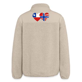 Chile Norwegen Flagge Herz used - Relaxed Fit Unisex Sherpajacke von Stanley/Stella - Beige - Hinten