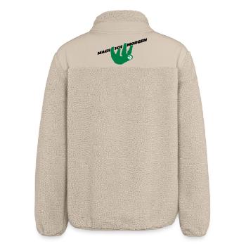 Faultier Mach ich morgen Spruch Prokrastination - Relaxed Fit Unisex Sherpajacke von Stanley/Stella - Beige - Hinten