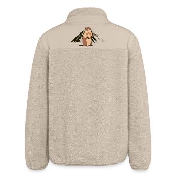 Alpen-Marmottier-Abenteuer - Relaxed Fit Unisex Sherpajacke von Stanley/Stella - Beige - Hinten