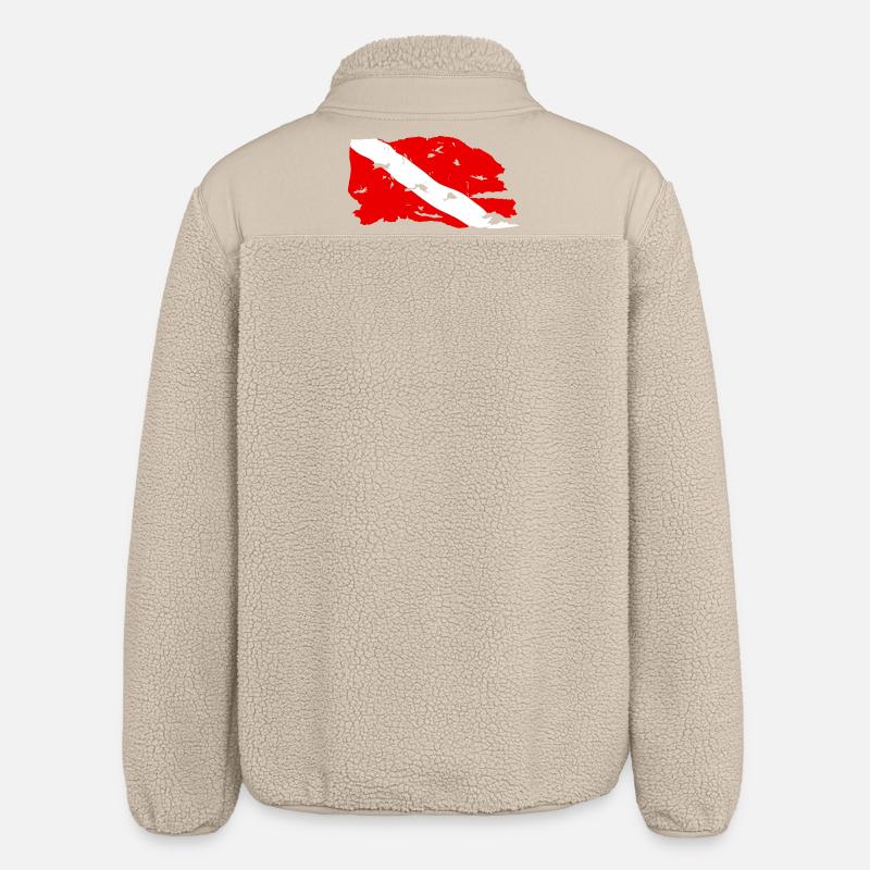 Drapeau Plongée Usé - Veste sherpa unisexe coupe décontractée Stanley/Stella - beige