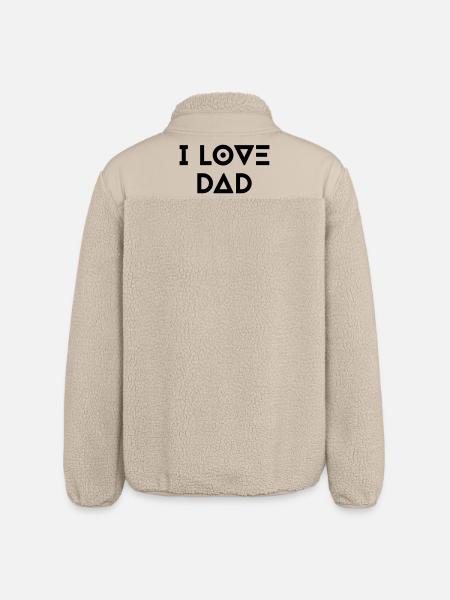 I LOVE DAD - Relaxed Fit Unisex Sherpa Jacket by Stanley/Stella - beige