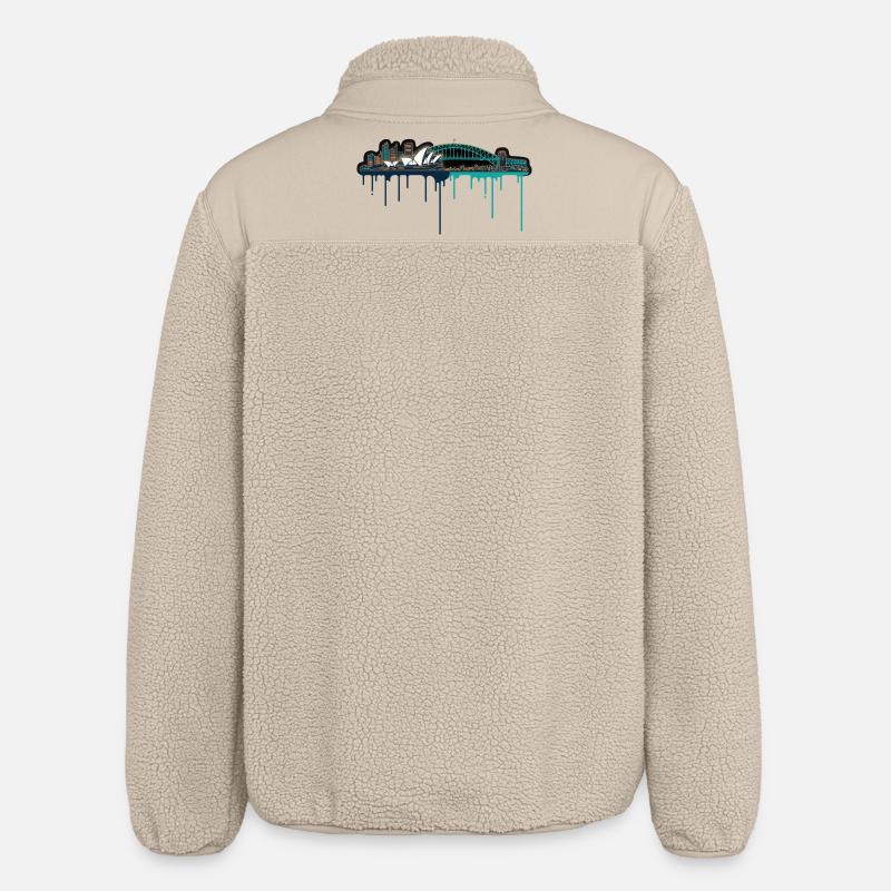 Impression néon de Sydney Skyline - Veste sherpa unisexe coupe décontractée Stanley/Stella - beige