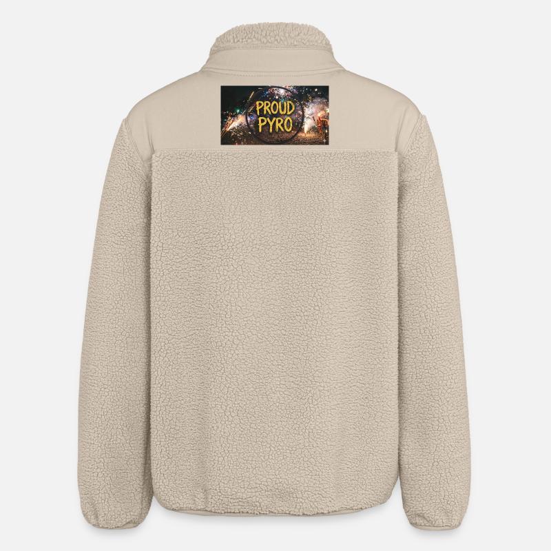 proud pyro! - Relaxed Fit Unisex Sherpa Jacket by Stanley/Stella - beige